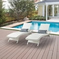 thumbnail image 1 of Edyo Living 2 Piece Patio Chaise Lounge Chair Set with Adjustable Backrest and Pillow for Outdoor Pool, Lawn, Beach - White, 1 of 9