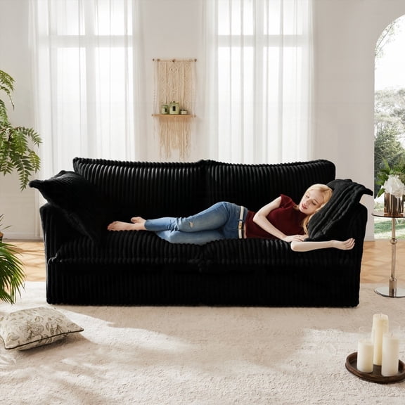 Modern 2-Seat Slipcovered Sofa with Luxurious Comfort & Free Combinations