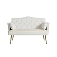thumbnail image 1 of Modern 2 Seater Velvet Sofa, Button Tufted Small Couch Loveseat with Nailhead Trim and Pillows for Living Room Bedroom Apartment, 1 of 9