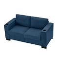 thumbnail image 1 of Modern 2 Seaters Sofa, Polyester Upholstered Loveseat Couch with Cup Holders and Storage for Living Room Office Apartment, 1 of 11