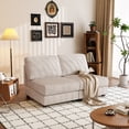 thumbnail image 1 of Modern 2 Seats Convertible Small Sofa, Corduroy Upholstered Couch Loveseat For Living Room Apartment Office, 1 of 7