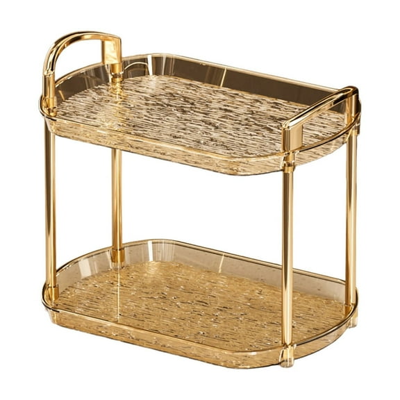 2-Tier Transparent Bathroom Organizer - Space Saving Shelf for Cosmetics, Toiletries and Kitchen Essentials