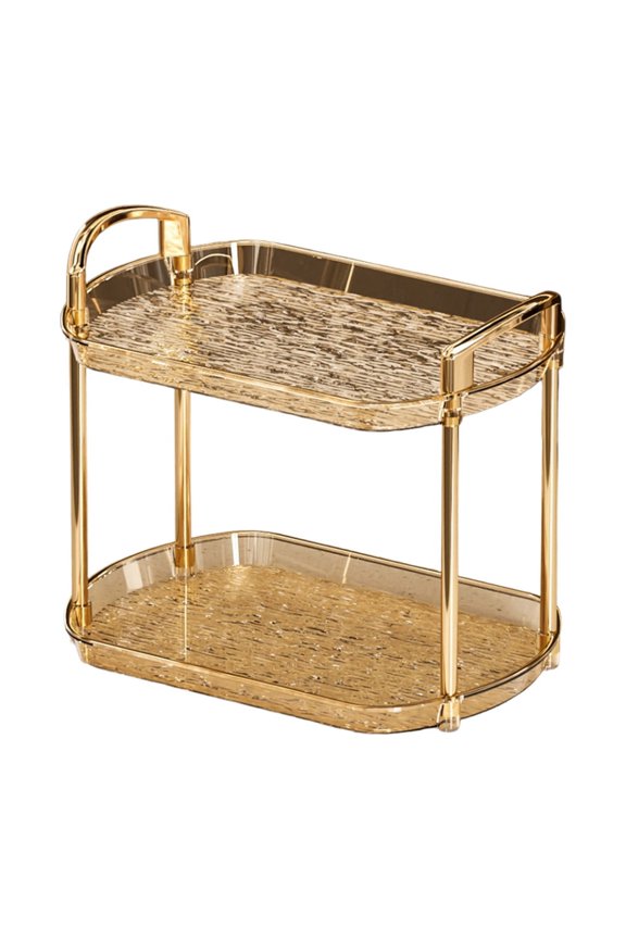 2-Tier Transparent Bathroom Organizer - Space Saving Shelf for Cosmetics, Toiletries and Kitchen Essentials