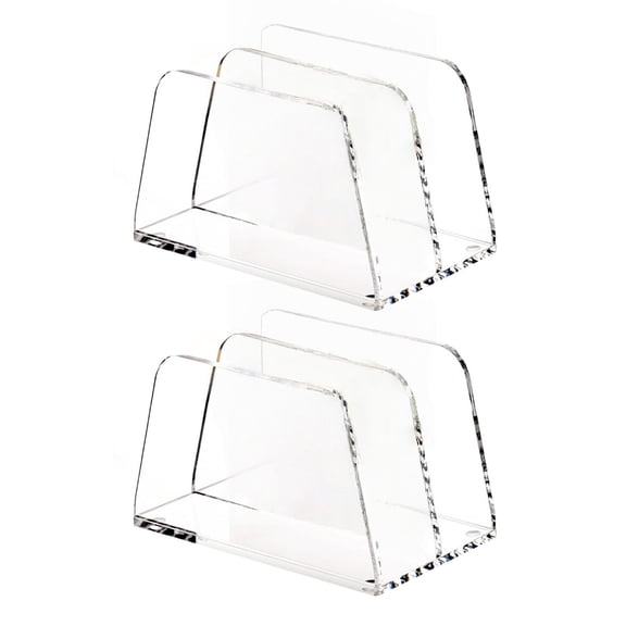 Modern 2 Tiers Transparency Desktop Shelf For Organizing Office Documents Mail Stationery Items Storage Rack