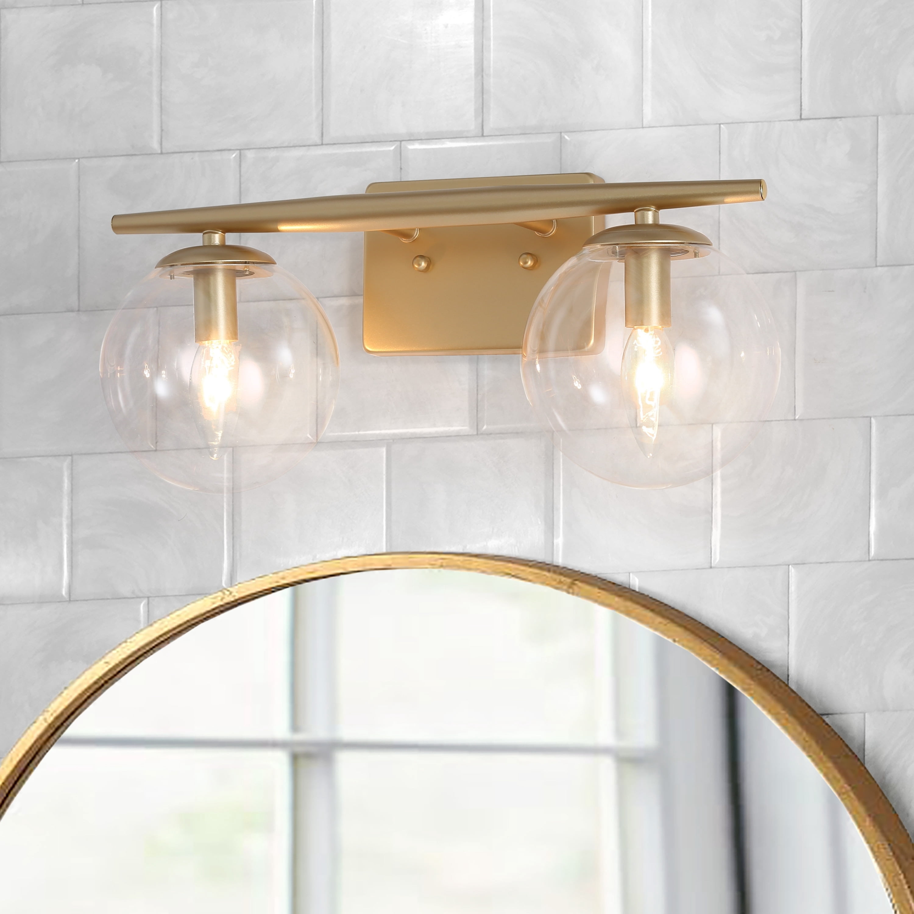 Mirror Lights 18 Inch Industrial Vanity Wall Sconces - 2 Light Bathroom ...