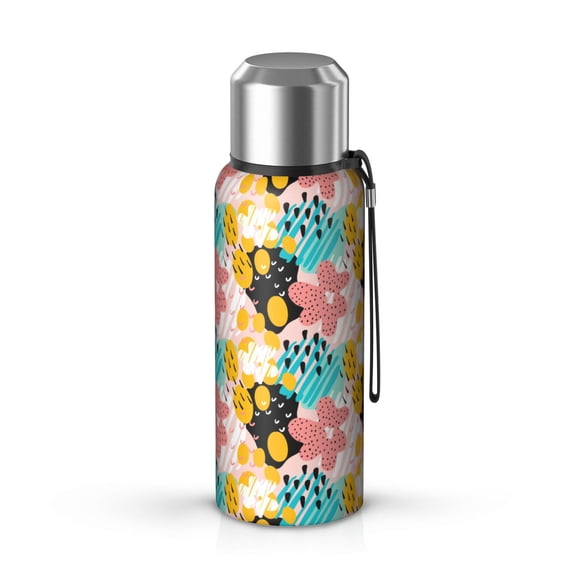 Modern 20oz Stainless Steel Thermal Bottle with Tea Filter and Cup Lid, Vacuum Insulated Coffee Mug with 316L Inner Liner, Leakproof Travel Thermos for Office, Commute & Outdoor