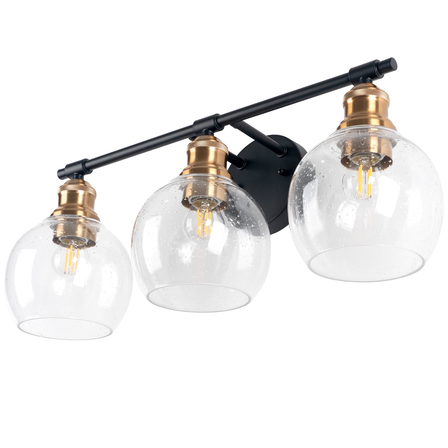 Modern 3-Light Black and Copper Wall ...