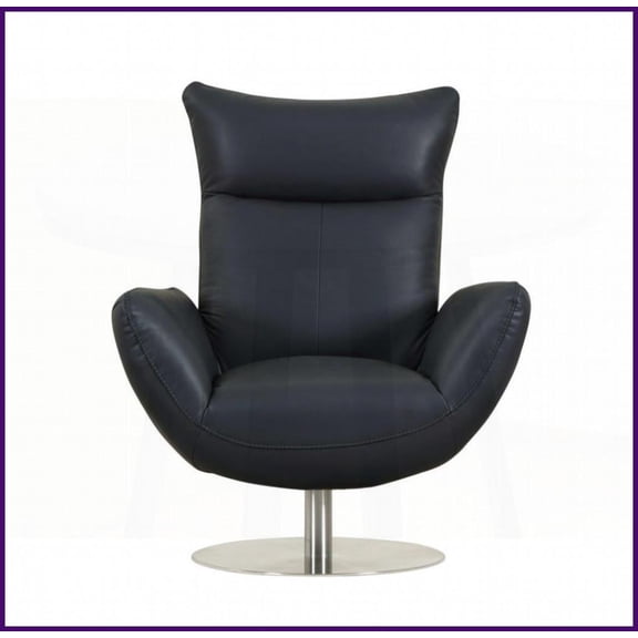 Modern 22" Top Grain Italian Leather Lounge Chair Sturdy Hardwood Frame for Living Room/Study