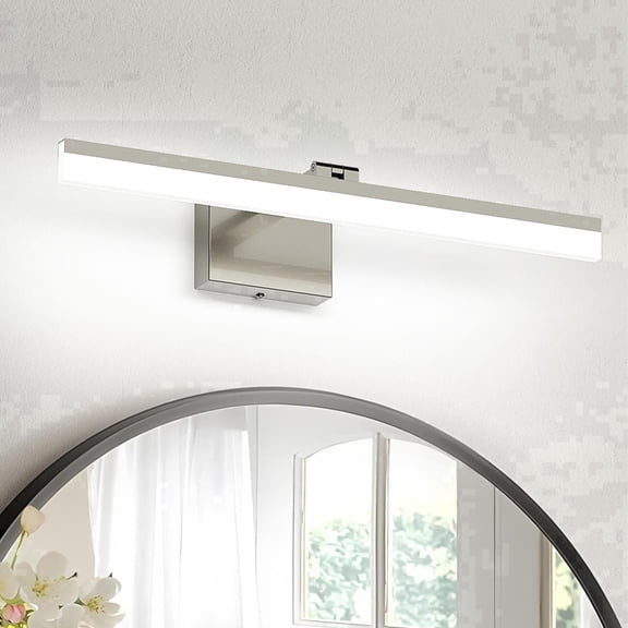 Modern 23.6 in. LED Vanity Light with Dimmable Bathroom Mirror Lighting Nickel Finish with Adjustable Light Bar