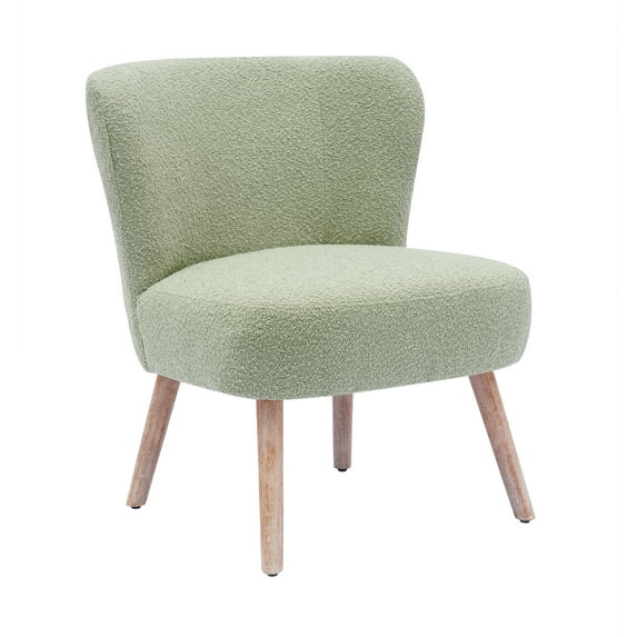 Modern 25" Wide Wingback Accent Chair with Water and Stain Resistant Boucle Upholstered Fabric, Desert Sage