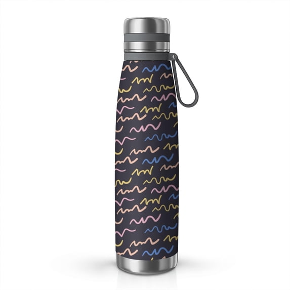 Modern 29oz Stainless Steel Insulated Thermos with Tea Filter, 360° Printed Travel Bottle, Leakproof BPA-Free Flask with Anti-Slip Base, 304 Inner & 201 Outer, Vacuum Cup