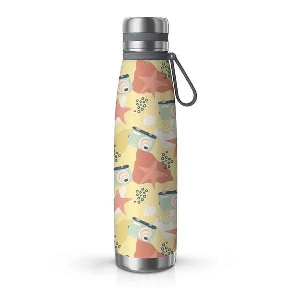 Modern 29oz Stainless Steel Insulated Thermos with Tea Filter, 360° Printed Travel Bottle, Leakproof BPA-Free Flask with Anti-Slip Base, 304 Inner & 201 Outer, Vacuum Cup