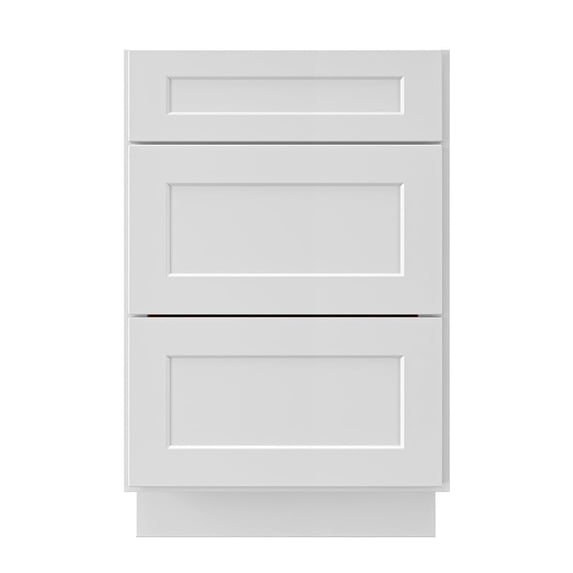 Modern 3-Drawer Kitchen Base Cabinet, Soft-Close Pots & Pans Storage (Available in 18" & 24" Widths)