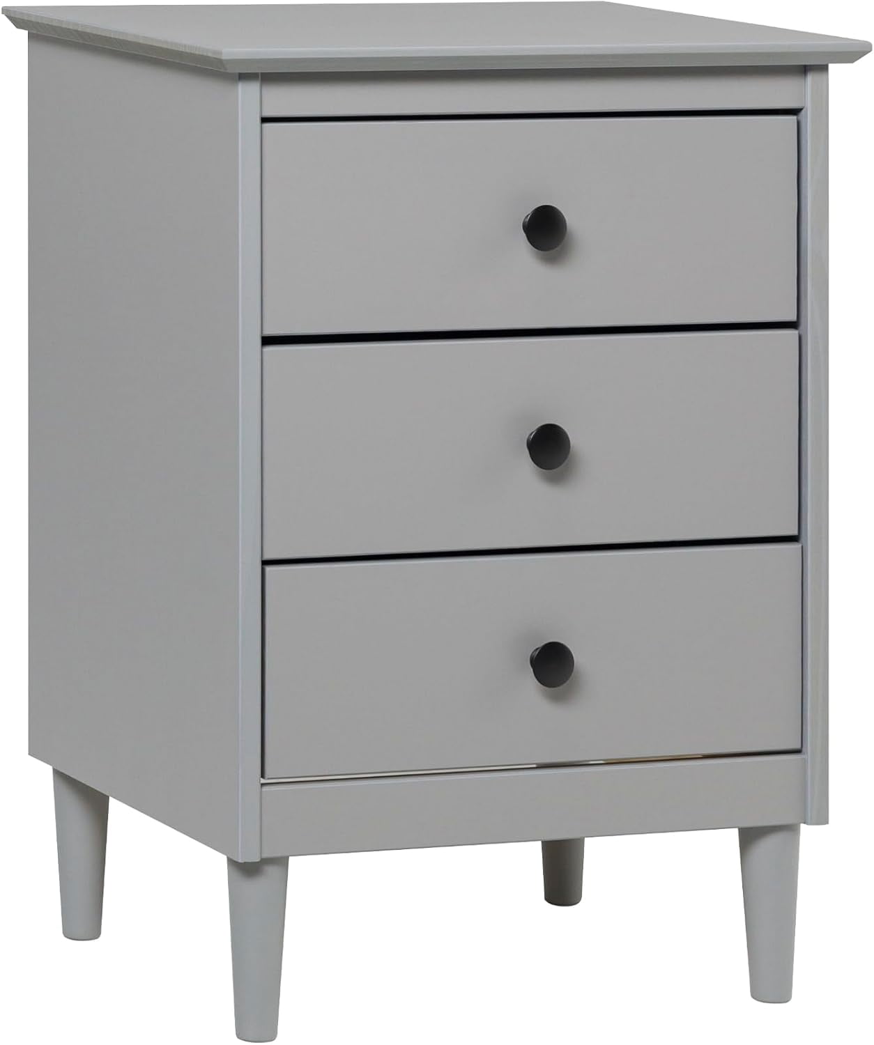 Modern 3Drawer Nightstand, 25 Inch Bedside Table, Grey Night Stand — free download