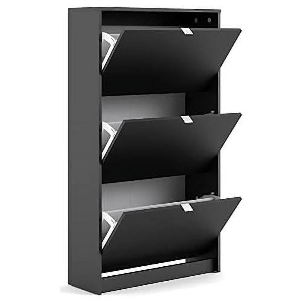 Modern 3 Drawer Shoe Cabinet, 18-Pair Shoe Rack Storage Organizer In ...