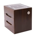 thumbnail image 1 of Modern 3 Drawers Nightstand Bedroom Storage Bedside Table LED Lighting End Desk Brown, 1 of 10