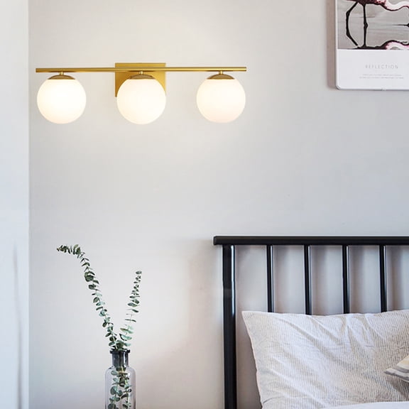 Modern 3Head Gold & White Wall Vanity Light with G9 Sockets  Stylish Bathroom & Mirror Front Lamp, Easy Install Warm Ambient Lighting for Bedroom, Bathroom, Office