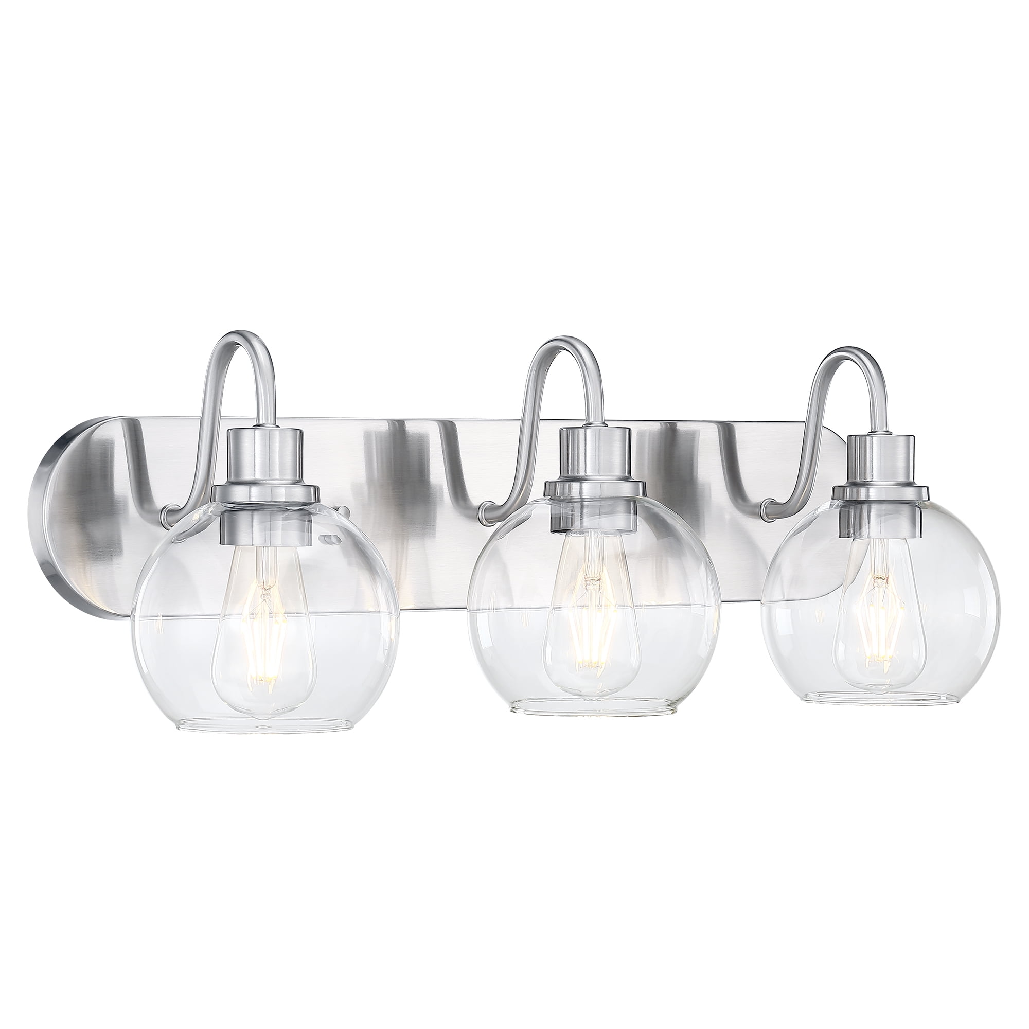 Modern 3Light 24 inch Globe Bathroom Vanity Light Fixtures, Bathroom
