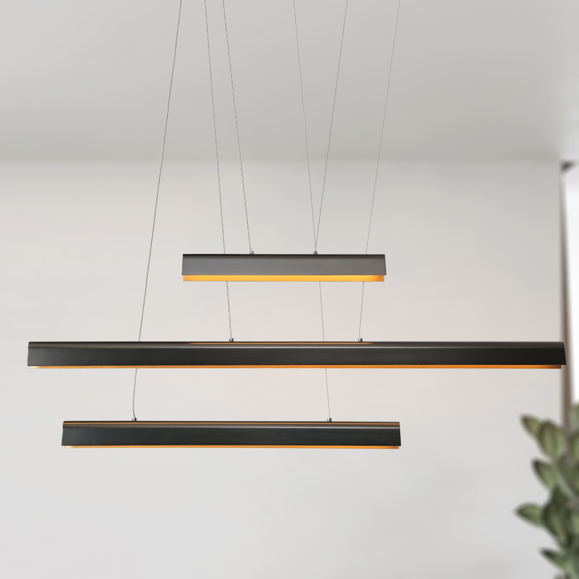 Modern 3-Light LED Chandeliers Island Lights for Kitchen Island - Gold