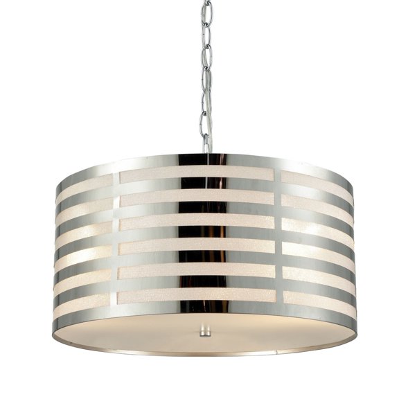 Modern 3 Lights Pendant Light Drum Light Pendant Lighting Chrome Finish