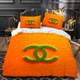 thumbnail image 1 of Modern 3-Piece Duvet Cover Set with Textured Green and Orange Pattern Includes Duvet and Matching Pillowcases Stylish Bedroom Decor, 1 of 4