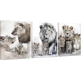 thumbnail image 1 of Modern 3 Piece Wild Animal Lion Canvas Paintings Lion Family Portrait Pictures Wall Decor Artwork Living Room Bedroom Home Office Decorations Unframed, 1 of 6