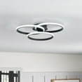 thumbnail image 1 of Modern 3-Ring Dimmable LED Semi Flush Mount Ceiling Light Fixture Black, 1 of 5