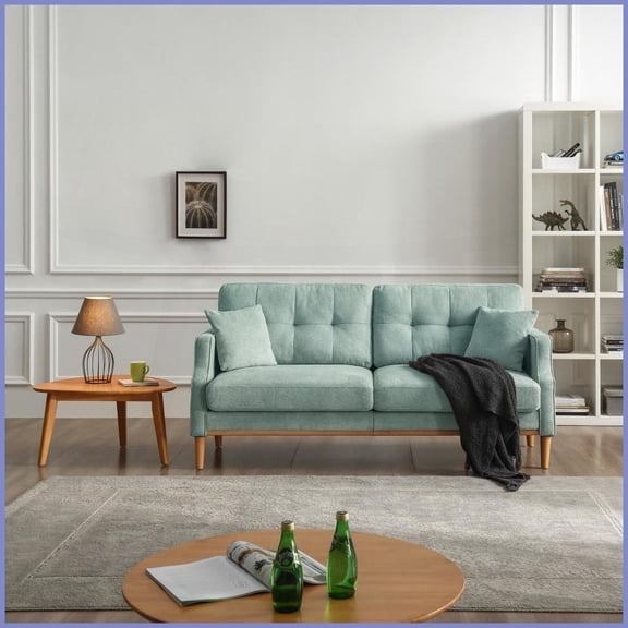 Modern 3-Seater Living Room Sofa with Waterproof Polyester Fabric & USB Charging Ports