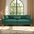 thumbnail image 1 of Modern 3-Seaters Velvet Sofa, Upholstered Couch With Pillows and Gold Metal Legs For Living Room Office Apartment, 1 of 18