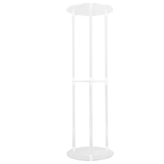 Modern 3-Tier Round Acrylic Side Table for Living Room, Clear Bedside Drink Table, Transparent Accent Table 23.6 Inches