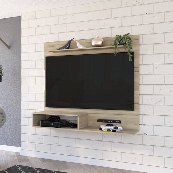 Modern 3-shelf Pine Entertainment Center For Home Use In Organizing Media