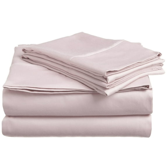 Modern 300-Thread Count Durable Long-Staple Cotton Solid Casual Deep Pocket Sheet Set, Twin, Lilac by Blue Nile Mills