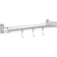 thumbnail image 1 of Modern 304 Stainless Steel Chrome Bathroom Towel Rack Shelf with 3 Hooks, 1 of 6