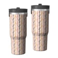 thumbnail image 1 of Modern 30oz Handheld Travel Tumbler with Handle – Double Wall Stainless Steel Insulated Cup, Flip Straw Lid, Leak-Proof & BPA-Free for Hot and Cold Drinks – Durable Coffee & Juice Mug White, 1 of 7