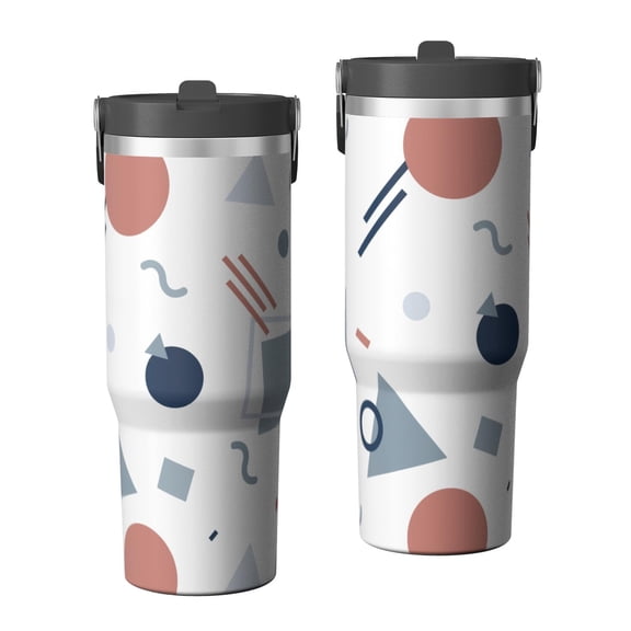 Modern 30oz Handheld Travel Tumbler with Handle – Double Wall Stainless Steel Insulated Cup, Flip Straw Lid, Leak-Proof & BPA-Free for Hot and Cold Drinks – Durable Coffee & Juice Mug Black