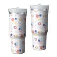 thumbnail image 1 of Modern 30oz Handheld Travel Tumbler with Handle – Double Wall Stainless Steel Insulated Cup, Flip Straw Lid, Leak-Proof & BPA-Free for Hot and Cold Drinks – Durable Coffee & Juice Mug White, 1 of 7