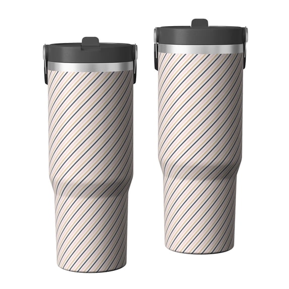 Modern 30oz Handheld Travel Tumbler with Handle – Double Wall Stainless Steel Insulated Cup, Flip Straw Lid, Leak-Proof & BPA-Free for Hot and Cold Drinks – Durable Coffee & Juice Mug White