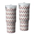 thumbnail image 1 of Modern 30oz Handheld Travel Tumbler with Handle – Double Wall Stainless Steel Insulated Cup, Flip Straw Lid, Leak-Proof & BPA-Free for Hot and Cold Drinks – Durable Coffee & Juice Mug White, 1 of 7