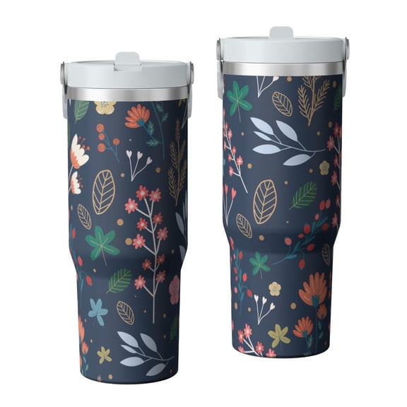 Modern 30oz Handheld Travel Tumbler with Handle – Double Wall Stainless Steel Insulated Cup, Flip Straw Lid, Leak-Proof & BPA-Free for Hot and Cold Drinks – Durable Coffee & Juice Mug White