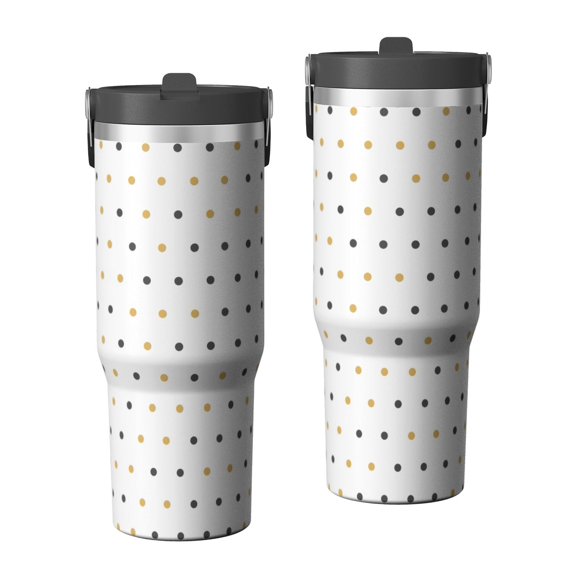 Modern 30oz Handheld Travel Tumbler with Handle – Double Wall Stainless Steel Insulated Cup, Flip Straw Lid, Leak-Proof & BPA-Free for Hot and Cold Drinks – Durable Coffee & Juice Mug Black