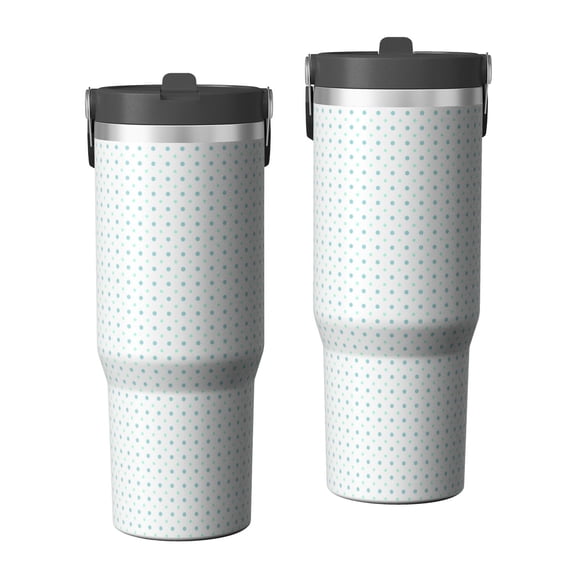Modern 30oz Handheld Travel Tumbler with Handle – Double Wall Stainless Steel Insulated Cup, Flip Straw Lid, Leak-Proof & BPA-Free for Hot and Cold Drinks – Durable Coffee & Juice Mug White