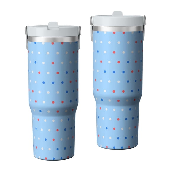 Modern 30oz Handheld Travel Tumbler with Handle – Double Wall Stainless Steel Insulated Cup, Flip Straw Lid, Leak-Proof & BPA-Free for Hot and Cold Drinks – Durable Coffee & Juice Mug White