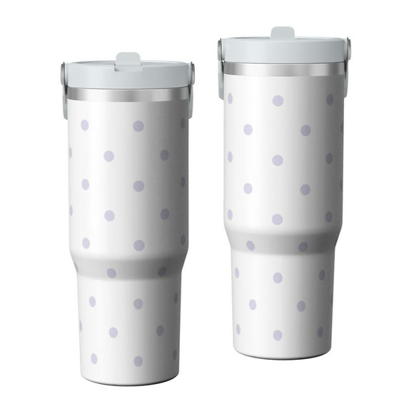 Modern 30oz Handheld Travel Tumbler with Handle – Double Wall Stainless Steel Insulated Cup, Flip Straw Lid, Leak-Proof & BPA-Free for Hot and Cold Drinks – Durable Coffee & Juice Mug White