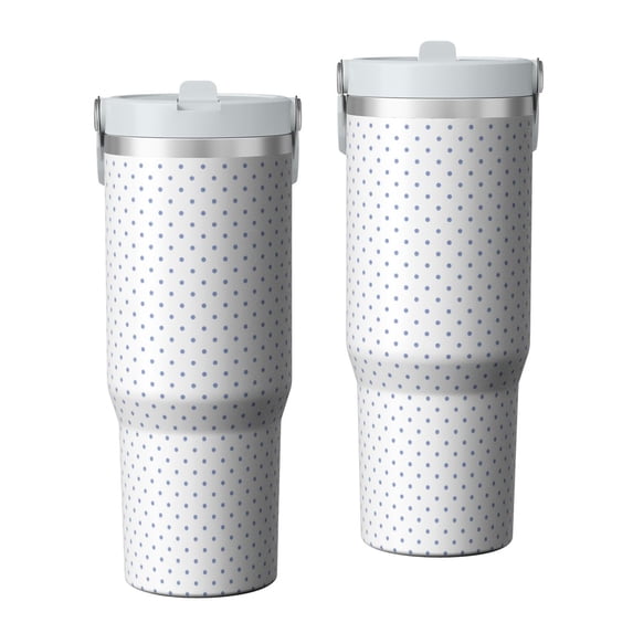 Modern 30oz Handheld Travel Tumbler with Handle – Double Wall Stainless Steel Insulated Cup, Flip Straw Lid, Leak-Proof & BPA-Free for Hot and Cold Drinks – Durable Coffee & Juice Mug White