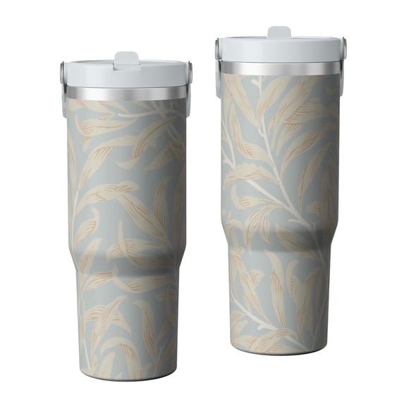 Modern 30oz Handheld Travel Tumbler with Handle – Double Wall Stainless Steel Insulated Cup, Flip Straw Lid, Leak-Proof & BPA-Free for Hot and Cold Drinks – Durable Coffee & Juice Mug White