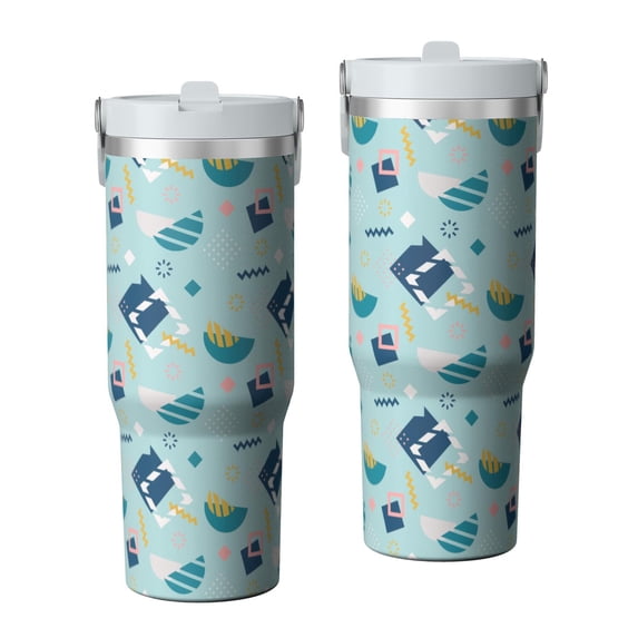 Modern 30oz Handheld Travel Tumbler with Handle – Double Wall Stainless Steel Insulated Cup, Flip Straw Lid, Leak-Proof & BPA-Free for Hot and Cold Drinks – Durable Coffee & Juice Mug White