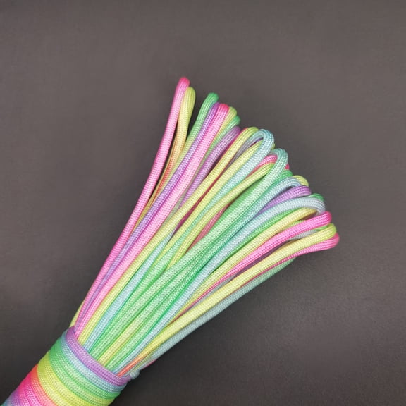 Modern 31 Meters /3mm /4mm Diameter Rainbow Rope 7 Strands Parachute Rope Climbing Camping Survival Gear Parachute Rope Bracelet 2mm (by Typpkmm)