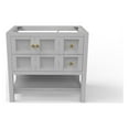 thumbnail image 1 of Modern 36" Alicia Gray Wood Vanity Base with Gold Handles, 1 of 6