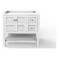 thumbnail image 1 of Modern 36" Alicia White Wood Vanity Base with Chrome Handles, 1 of 6