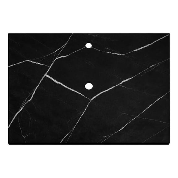 Modern 36" Solid Surface Minimalist Thin Vanity Countertop - Marble Black